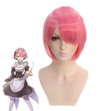 Load image into Gallery viewer, Bobium | Pink Medium Cosplay Straight Synthetic Hair Wig with Bangs