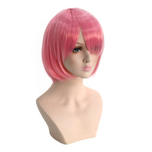 Load image into Gallery viewer, Bobium | Pink Medium Cosplay Straight Synthetic Hair Wig with Bangs