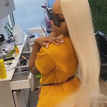 Load and play video in Gallery viewer, Debbie | 613 Blonde Long Straight Lace Front Synthetic Wig
