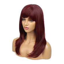 Load image into Gallery viewer, Ella | Red Long Straight Synthetic Hair Wig with Bangs