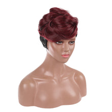 Load image into Gallery viewer, Rosery | Wine Red Short Pixie Cut Wavy Synthetic Hair Wig