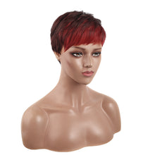Load image into Gallery viewer, Vivian | Wine Red Short Pixie Cut Wavy Synthetic Hair Wig