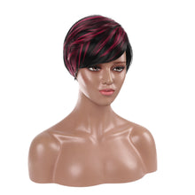 Load image into Gallery viewer, Caitlina | Purple Red Short Pixie Cut Wavy Synthetic Hair Wig with Bangs