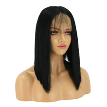 Load image into Gallery viewer, Ario | Black Medium Long Straight Lace Front Synthetic Hair Wig