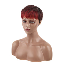 Load image into Gallery viewer, Vivian | Wine Red Short Pixie Cut Wavy Synthetic Hair Wig