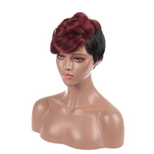 Load image into Gallery viewer, Rosery | Wine Red Short Pixie Cut Wavy Synthetic Hair Wig