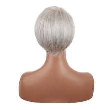 Load image into Gallery viewer, Trianna | Silver Short Pixie Cut Wavy Synthetic Hair Wig with Bangs