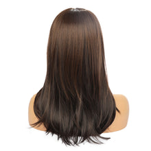 Load image into Gallery viewer, Ella | Brown Long Straight Synthetic Hair Wig with Bangs