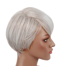 Load image into Gallery viewer, Trianna | Silver Short Pixie Cut Wavy Synthetic Hair Wig with Bangs