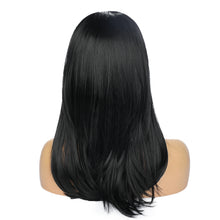 Load image into Gallery viewer, Ella | Black Long Straight Synthetic Hair Wig with Bangs