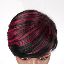 Load image into Gallery viewer, Caitlina | Purple Red Short Pixie Cut Wavy Synthetic Hair Wig with Bangs