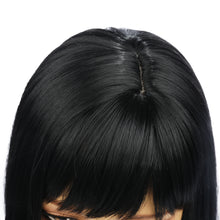 Load image into Gallery viewer, Ella | Black Long Straight Synthetic Hair Wig with Bangs