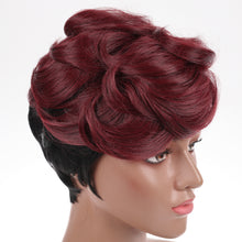 Load image into Gallery viewer, Rosery | Wine Red Short Pixie Cut Wavy Synthetic Hair Wig
