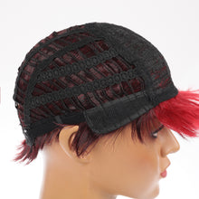 Load image into Gallery viewer, Vivian | Wine Red Short Pixie Cut Wavy Synthetic Hair Wig