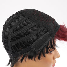 Load image into Gallery viewer, Rosery | Wine Red Short Pixie Cut Wavy Synthetic Hair Wig