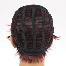 Load image into Gallery viewer, Vivian | Wine Red Short Pixie Cut Wavy Synthetic Hair Wig