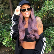 Load image into Gallery viewer, Blossom | Purple Long Wavy Synthetic Hair Wig Hat with Cap