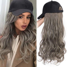 Load image into Gallery viewer, Blossom | Ash Long Wavy Synthetic Hair Wig Hat with Cap