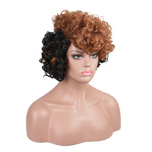 Load image into Gallery viewer, Chic | Black and Brown Medium Short Curly Synthetic Hair Wig