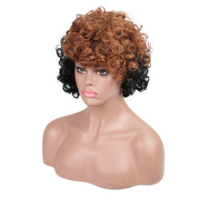 Load image into Gallery viewer, Chic | Black and Brown Medium Short Curly Synthetic Hair Wig