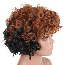 Load image into Gallery viewer, Chic | Black and Brown Medium Short Curly Synthetic Hair Wig