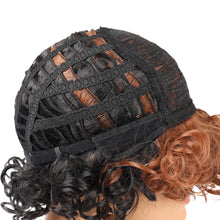 Load image into Gallery viewer, Chic | Black and Brown Medium Short Curly Synthetic Hair Wig