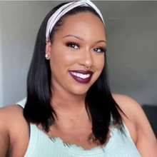 Load image into Gallery viewer, Graziza | Black Long Medium Straight Synthetic Hair Headband Wig