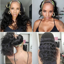 Load image into Gallery viewer, Jessica | Black Long Wavy Synthetic Hair Headband Wig