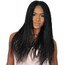 Load image into Gallery viewer, Haya | Black/Brown Braided Long Straight Synthetic Hair Wig
