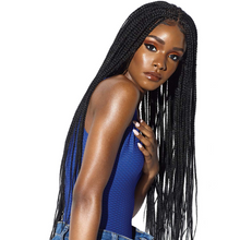Load image into Gallery viewer, Haya | Black/Brown Braided Long Straight Synthetic Hair Wig