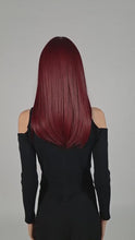 Load and play video in Gallery viewer, Sol | Burgundy Wine Red Long Straight Synthetic Hair Wig with Bangs