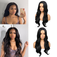 Load image into Gallery viewer, Jennyday | Black Long Wavy Synthetic Hair Wig