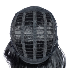 Load image into Gallery viewer, Aanya | Black Medium Long Wavy Synthetic Hair Wig with Bangs