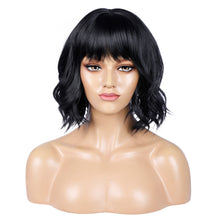 Load image into Gallery viewer, Street Rocker | Black Medium Wavy Synthetic Hair Wig