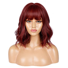 Load image into Gallery viewer, Dreamy | Wine Red Medium Wavy Synthetic Hair Wig