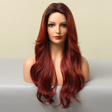 Load image into Gallery viewer, Cora | Burgundy Wine Red Long Wavy Synthetic Hair Wig