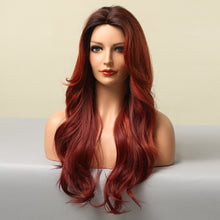 Load image into Gallery viewer, Cora | Burgundy Wine Red Long Wavy Synthetic Hair Wig