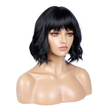 Load image into Gallery viewer, Street Rocker | Black Medium Wavy Synthetic Hair Wig