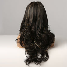 Load image into Gallery viewer, Dora | Brown Long Wavy Synthetic Hair Wig with Bangs