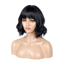 Load image into Gallery viewer, Street Rocker | Black Medium Wavy Synthetic Hair Wig