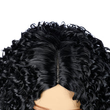 Load image into Gallery viewer, Reja | Black Medium Short Curly Synthetic Hair Wig