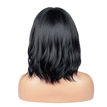 Load image into Gallery viewer, Aanya | Black Medium Long Wavy Synthetic Hair Wig with Bangs