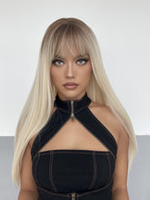 Load image into Gallery viewer, LimitedEdition | Ombre Blonde Long Straight Synthetic Hair Wig with Bangs