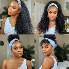 Load image into Gallery viewer, Dannie | Black Medium Long Curly Synthetic Hair Headband Wig