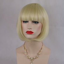 Load image into Gallery viewer, Siana | Blonde Medium Straight Synthetic Bob Hair Wig with Bangs