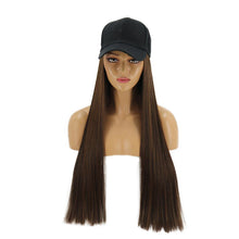 Load image into Gallery viewer, Summerland | Dark Brown Long Straight Synthetic Hair Wig Hat with Cap
