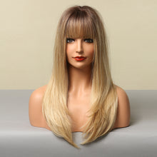 Load image into Gallery viewer, Venus | Blonde Long Straight Synthetic Hair Wig with Bangs