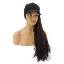 Load image into Gallery viewer, Contico | Dark Brown Long Curly Synthetic Hair Wig with Cap Hat