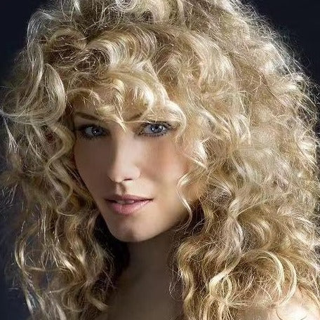 Stella Blonde Medium Long Curly Synthetic Hair Wig The