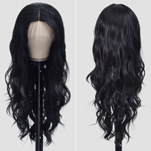 Load image into Gallery viewer, LuxyCrazy | Black Long Wavy Lace Front Synthetic Hair Wig